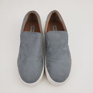 Steve Madden Giovana Slip-On Comfort Sneakers Size 8.5 Gray Perforated Suede